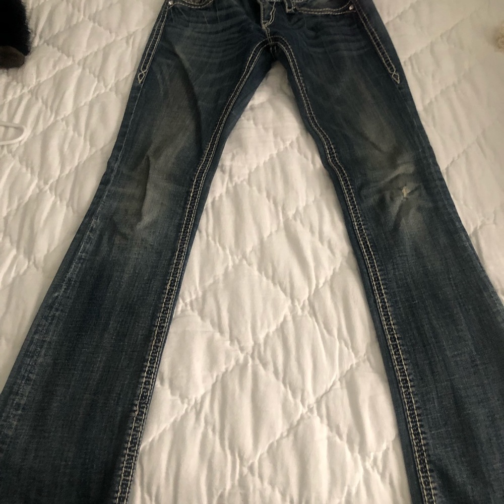 Rock Revival dark wash bold seam boot cut jeans 26/32